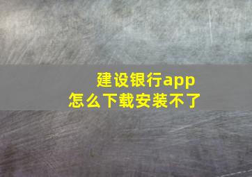 建设银行app怎么下载安装不了