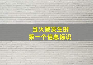 当火警发生时第一个信息标识