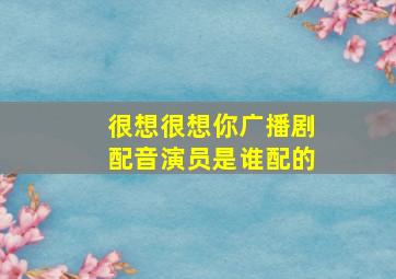 很想很想你广播剧配音演员是谁配的