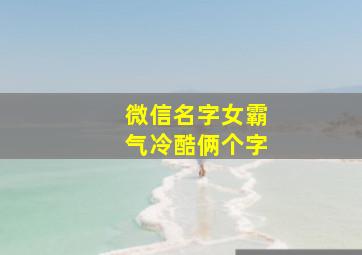 微信名字女霸气冷酷俩个字