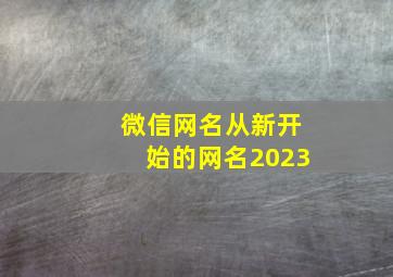 微信网名从新开始的网名2023