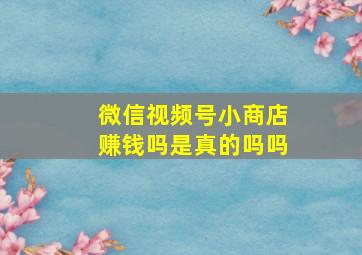 微信视频号小商店赚钱吗是真的吗吗