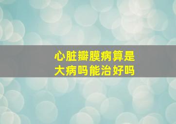 心脏瓣膜病算是大病吗能治好吗