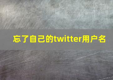 忘了自己的twitter用户名