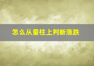 怎么从量柱上判断涨跌