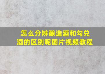 怎么分辨酿造酒和勾兑酒的区别呢图片视频教程