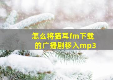 怎么将猫耳fm下载的广播剧移入mp3