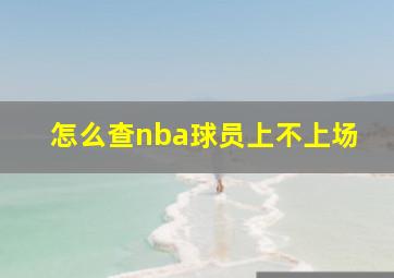 怎么查nba球员上不上场