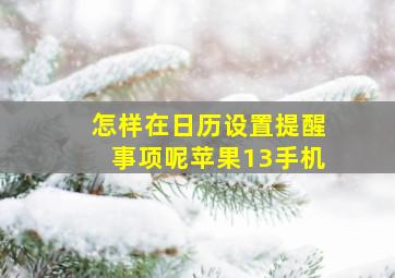 怎样在日历设置提醒事项呢苹果13手机