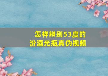 怎样辨别53度的汾酒光瓶真伪视频