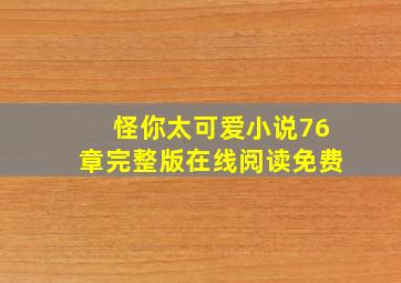 怪你太可爱小说76章完整版在线阅读免费