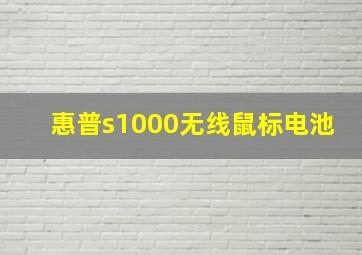 惠普s1000无线鼠标电池