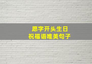 愿字开头生日祝福语唯美句子