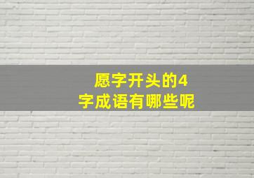 愿字开头的4字成语有哪些呢