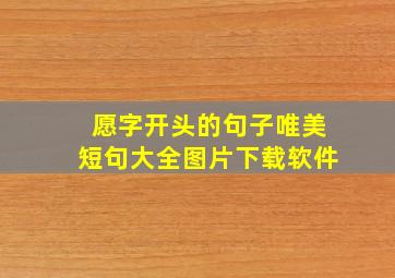 愿字开头的句子唯美短句大全图片下载软件