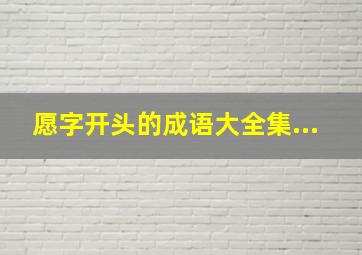 愿字开头的成语大全集...