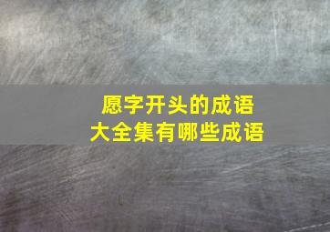 愿字开头的成语大全集有哪些成语