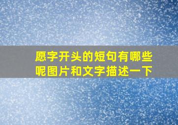 愿字开头的短句有哪些呢图片和文字描述一下