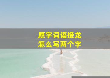 愿字词语接龙怎么写两个字