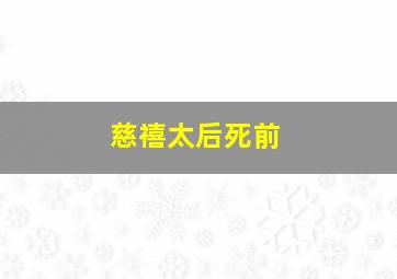 慈禧太后死前