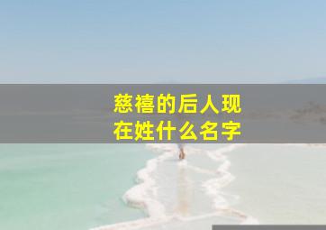 慈禧的后人现在姓什么名字