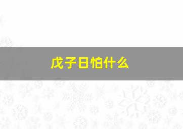 戊子日怕什么