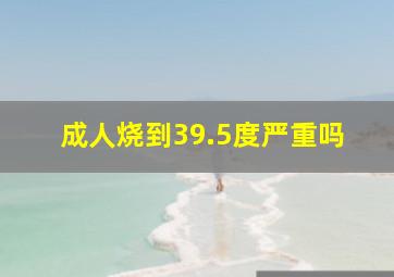 成人烧到39.5度严重吗