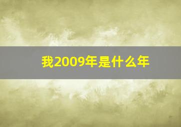 我2009年是什么年