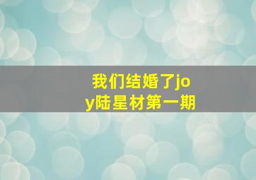 我们结婚了joy陆星材第一期