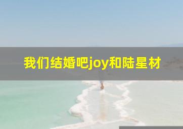 我们结婚吧joy和陆星材