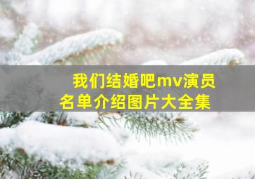 我们结婚吧mv演员名单介绍图片大全集