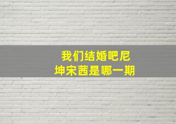 我们结婚吧尼坤宋茜是哪一期