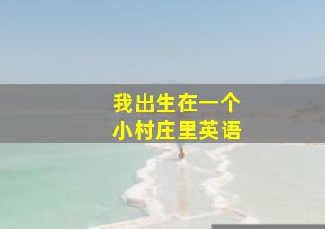 我出生在一个小村庄里英语