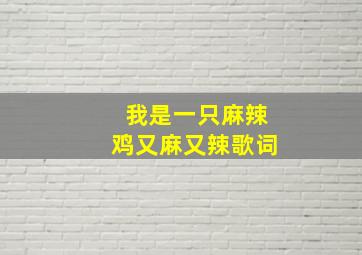 我是一只麻辣鸡又麻又辣歌词