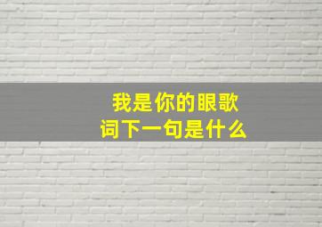 我是你的眼歌词下一句是什么