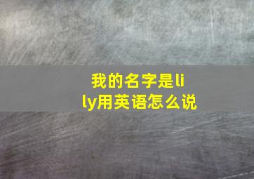 我的名字是lily用英语怎么说