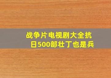 战争片电视剧大全抗日500部壮丁也是兵