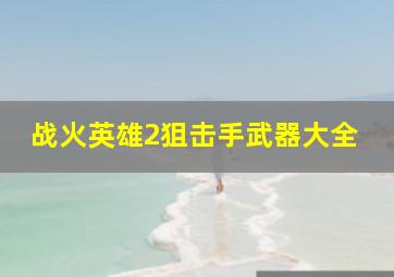 战火英雄2狙击手武器大全