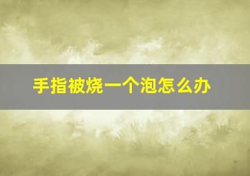 手指被烧一个泡怎么办