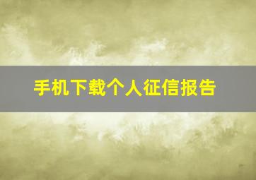 手机下载个人征信报告