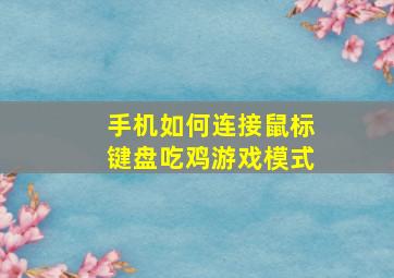 手机如何连接鼠标键盘吃鸡游戏模式