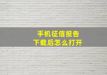 手机征信报告下载后怎么打开