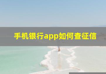 手机银行app如何查征信