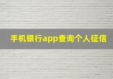 手机银行app查询个人征信