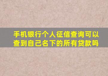 手机银行个人征信查询可以查到自己名下的所有贷款吗