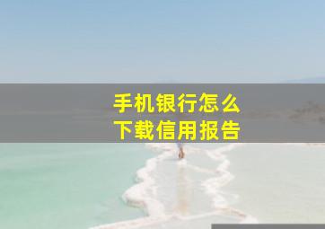 手机银行怎么下载信用报告