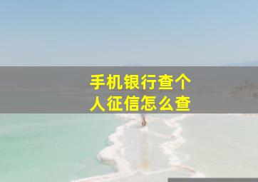 手机银行查个人征信怎么查