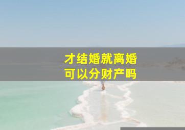 才结婚就离婚可以分财产吗