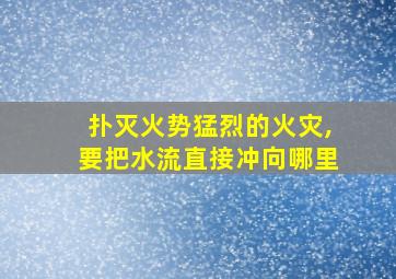 扑灭火势猛烈的火灾,要把水流直接冲向哪里