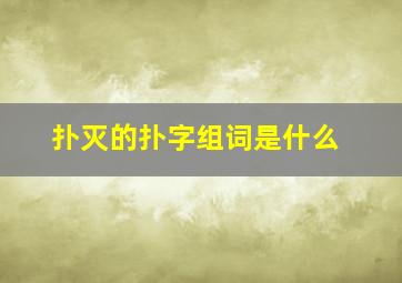 扑灭的扑字组词是什么